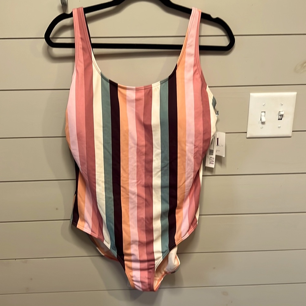 DM Fashion SCOOP NECK BACK STRAP ONE PIECE - DESERT STRIPES
